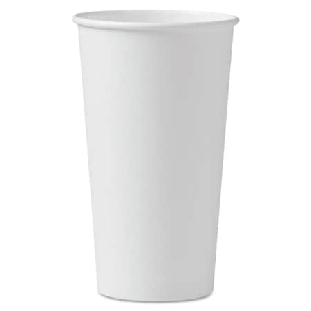 Dart Single-Sided Poly Paper Hot Cups, 20 oz, White, PK600 420W-2050